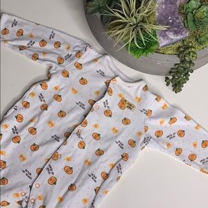 Little Me Trick or Treat Pumpkin Footed pajamas